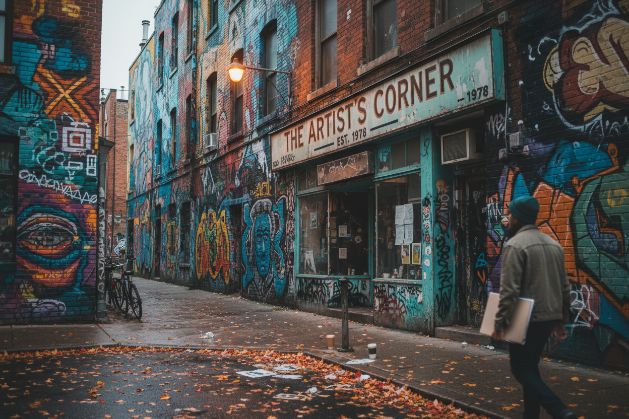 COOL STREET PHOTO OF ONTARION WITH MAYBE GRAFFITI